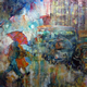 Woking Art Gallery - Rain In The City - Painting by Horsell Woking Surrey Artist Sera Knight