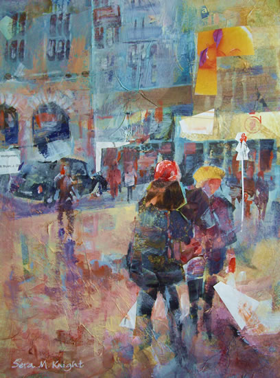 Shopping - Painting of The Purchase by Horsell Woking Surrey Artist Sera Knight