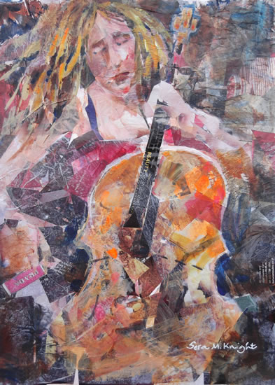 Cello Section - Absorbed Cellists  - Music Art Gallery of Surrey Artist Sera Knight