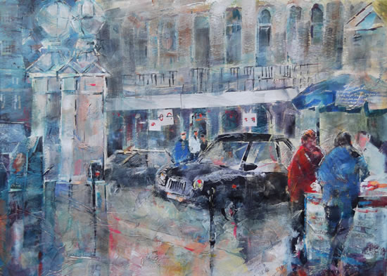 Charing Cross Rail Station London - Painting - Cities Art Gallery - Taxis