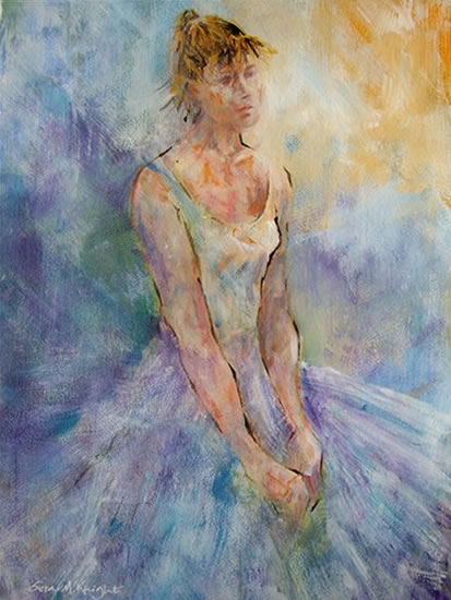 Ballerina Watching from the wings - Ballet Dancer 46 - Gallery of Dance Paintings by Woking Surrey Artist Sera Knight
