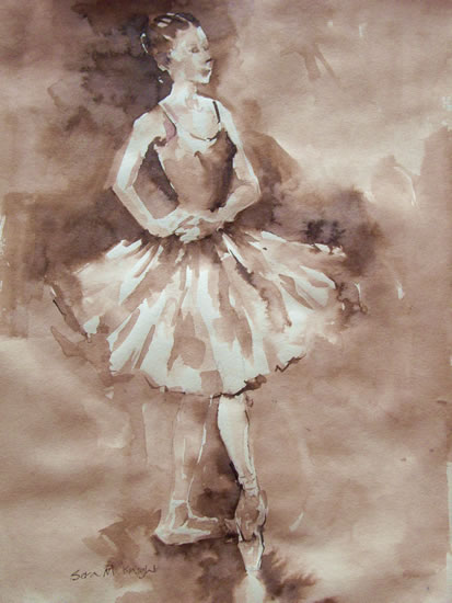 The Pose - Gallery of Dancing Paintings by Woking Surrey Artist Sera Knight