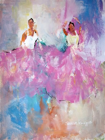 Spanish Flamenco Dancers - Gallery of Ballet & Dancing Pictures by Woking Surrey Artist Sera Knight