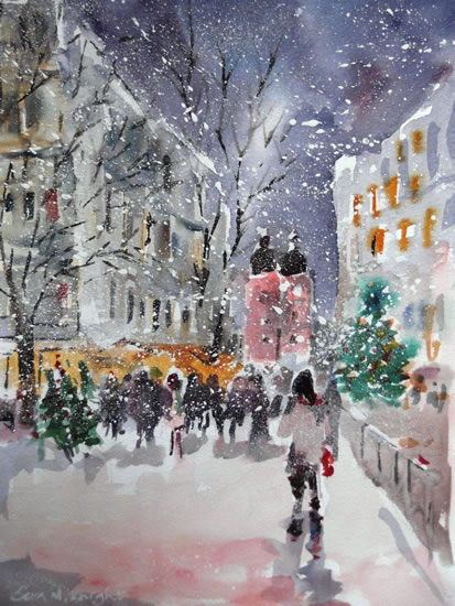 Snow At Christmas Time - London Art Gallery