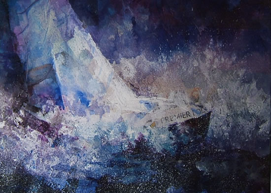 Sailing Boat - Baots Gallery of Paintings by Horsell Woking Surrrey Artist Sera Knight