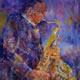 Orchestra Collection - Saxophone Player - Gallery of Classical Music Paintings by Woking Surrey Artist Sera Knight