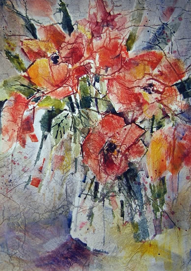 Woking Art Gallery - Flowers Collection - Painting by Horsell Woking Surrey Artist Sera Knight