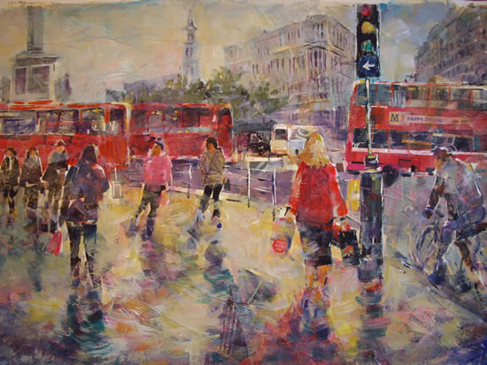 London Trafalgar Square Painting - Lively London - Art Gallery